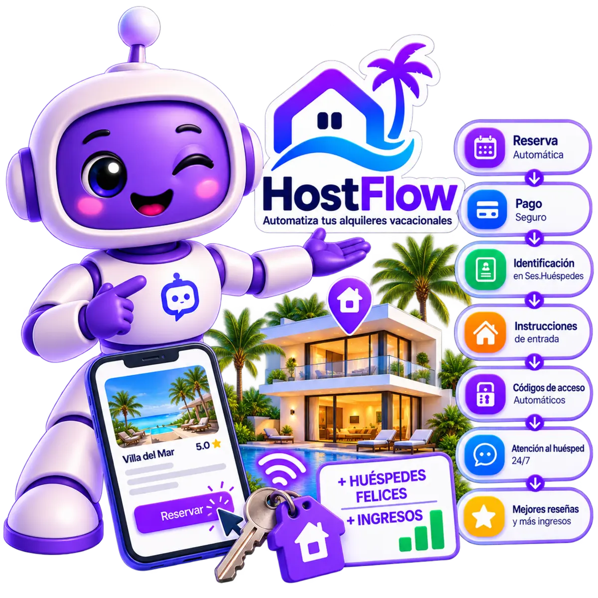 HostFlow: Tu Alojamiento Vacacional en Piloto Automático HostFlow